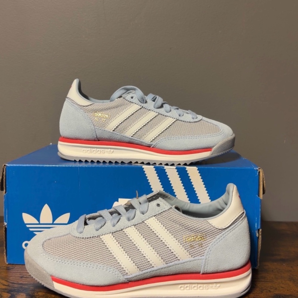 Adidas SL 72’s Light Blue and White Sneakers